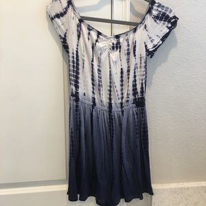 Off the shoulder tie dye romper